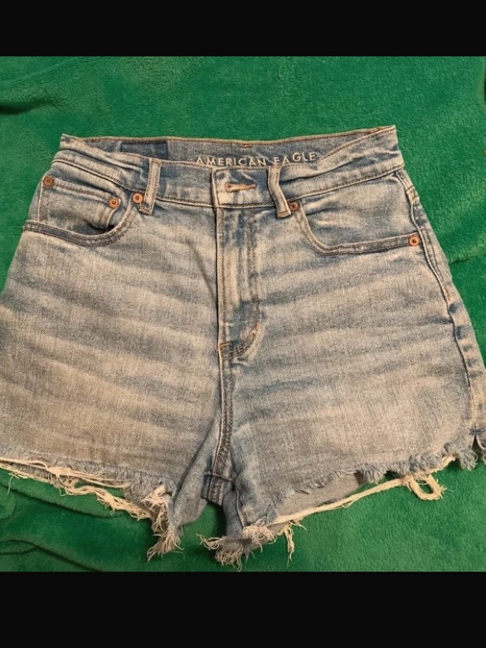 Size 0 American Eagle “Next Level Stretch" high-rise denim shorts.